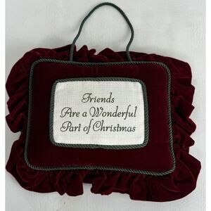 Vintage Christmas Wall Door Hanging Pillow Friends Velvet Patch Pot‎ Pourri